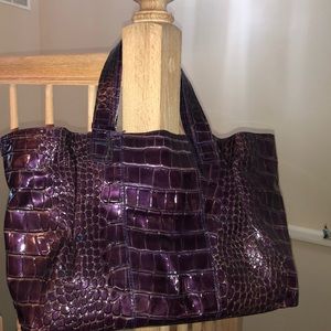 Purple Faux Crocodile Bag